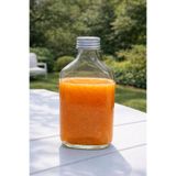 Bev Kitchen 4 Adet 100 ml Şeffaf Cold Brew Sızdırmaz Metal Kapaklı Yassı Boş Cam Şişe