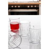 Bev Kitchen 4'lü Kulplu Çizgi Desen Şeffaf Kupa