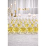 Bev Kitchen 50 ADET Cam İstiridye Kolonya Şişesi Süssüz,Düğün,Nikah, Söz Nişan Hediyelik (Uzunluk 7,5cm)