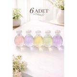 Bev Kitchen 6 ADET Cam Tombul Kolonya Şişesi Süssüz,Düğün,Nikah, Söz Nişan Hediyelik (Uzunluk 8cm)