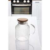 Bev Kitchen Acacia-Akasya Kapaklı Borosilikat Cam Sürahi 1600 ml