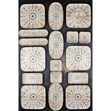 Bev Kitchen Antik Desen Kare 29 Parça Porselen Kahvaltı Takımı 6 Kişilik Kahvaltılık Takımı & Seti
