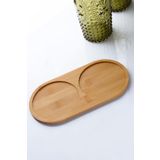 Bev Kitchen Bambu Doğal 2 Bölmeli Yağdanlık Altlığı 20x10 Cm AHŞAP