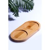 Bev Kitchen Bambu Doğal 2 Bölmeli Yağdanlık Altlığı 20X10 cm