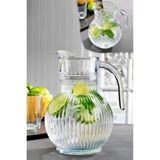 Bev Kitchen Cam Tombul Çizgili Cam Sürahi 1,9 Litre - Şeffaf - 1,9 lt