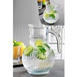 BEV KITCHEN Cam Tombul Çizgili Cam Sürahi 1,9 Litre
