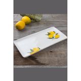 Bev Kitchen Limon Desen El Yapımı Organik Sunum Tabak 36x17 Cm