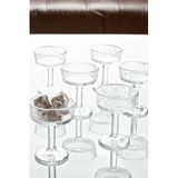 Bev Kitchen Mela 6 Adet Ayaklı Kristal Kahve Yanı Bardak ve Sunumluk 6 * 6 * 8 cm