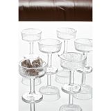 Bev Kitchen Mela 6 Adet Ayaklı Kristal Kahve Yanı Bardak ve Sunumluk 6*6*8 cm - 50 ml