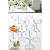 Bev Kitchen Pera 6 Adet Ayaklı Kristal Kahve Yanı Bardak ve Sunumluk 6*6*8 cm