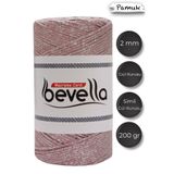 Bevella Macrame Cord Ultra Simli 2 mm Gül Kurusu Gümüş Makrome İpi 200 gr
