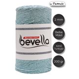 Bevella Macrame Cord Ultra Simli Bebe Mavi Turkuaz 2 mm Makrome İpi 200 gr