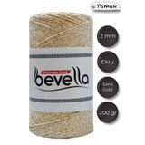 Bevella Macrame Cord Ultra Simli Krem Gold 2 mm Makrome İpi 200 gr