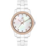 Beverly Hills Polo Club BP3622X.530 Kadın Kol Saati – Beyaz Seramik – 36 mm – Sedef Kadran