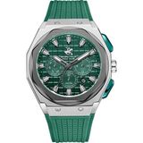 Beverly Hills Polo Club Erkek Kol Saati Koyu Yeşil Silikon Kordon Koyu Yeşil Kadran 45MM Seramik Cam 10 Atm