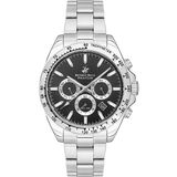 Beverly Hills Polo Club Erkek Kol Saati Silver Çelik Kordon Siyah Gümüş Kadran Seramik Safir Kaplamalı Cam 10 Atm 42 mm