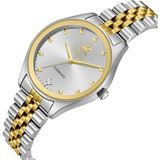 Beverly Hills Polo Club Kadın Kol Saati 34 mm Beyaz Kadran Gümüş Gold Kordon 5 Atm - Altın - Beyaz