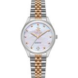 Beverly Hills Polo Club Kadın Kol Saati 34 mm Beyaz Kadran Gümüş Rose Seramik Kordon 5 Atm - Altın