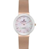 Beverly Hills Polo Club Kadın Kol Saati Rose Gold Kordon Beyaz Kadran Safir Kaplamalı Cam 5 Atm - Altın