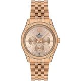 Beverly Hills Polo Club Rose Gold Multifonksiyon Kol Saati Safir Kaplamalı Cam 10 Atm - Altın
