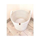 BEVEZ HOME Çok Amaçlı Hasır Banyo Dekor , Havlu Sepeti,saksı 30x30 Krem