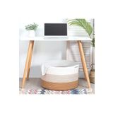 BEVEZ HOME Çok Amaçlı Hasır Sepet, Banyo Sepeti, Dekor Sepet, Havlu Sepeti 40x45 Hasır Çift Renk