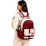 Bevitton 26012 Çok Bölmeli Bej-Bordo Okul Sırt Çantası Unisex Okul Çantası