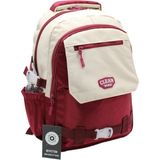 Bevitton Çok Bölmeli Bej-Bordo Okul Sırt Çantası Unisex Okul Çantası 26011
