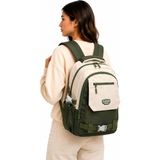Bevitton Çok Bölmeli Bej-Haki Okul Sırt Çantası Unisex Okul Çantası 26011