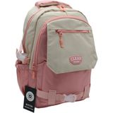 Bevitton Çok Bölmeli Bej-Pudra Okul Sırt Çantası Unisex Okul Çantası 26011 - Pembe