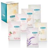 Bevoll Kokulu Poşetler Çekmece, Dolap, Araba, Banyo, Gardırop ve Spor Çantaları için 12 Paket Uzun Ömürlü Kullanım için Korumalı Paket, İsviçre Yapımı Koku Yağları ve İç Askı. (Pudra)