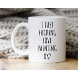 Bexdore Ben Sadece Resim Yapmayı Seviyorum Tamam Kupa | Ressam si | Ressam Kupa Ingilizce - Beyaz - 300 ml