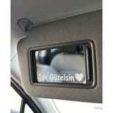 Bey Tuning Çok Güzelsin Güneşlik Ayna Yazısı Araba-Motosiklet Cam Etiket Sticker 10X2 cm - 00-Beyaz