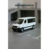 Beyaz 1:43 Ölçek Die Cast Kapıları Açılır Lisanslı Mercedes Sprinter Oyuncak Metal Model Araba