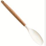 Beyaz 2 Adet Fitma Silikon Spatula Ahşap Saplı - Pişirme