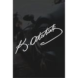 Beyaz 20 Cm Kemal Atatürk İmza Sticker Araba Oto Araç Sticker, Qakm563
