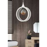 Beyaz 24 cm Modern Sarkıt Avize, Salon, Mutfak, Kafe, Dekoratif Aydınlatma - Seçenek 1 - Ahşap - Bej - Siyah