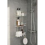 Beyaz 3 Katlı Banyo Rafı Şampuanlık Ve Duş Rafı Askılı Yapışkanlı Duvara Monte Tş-03