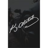 Beyaz 30 Cm Kemal Atatürk Imza Sticker Araba, Oto Araç Sticker