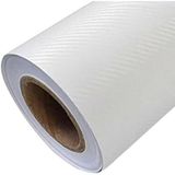 Beyaz 3D Karbon Folyo, Hava Kanallı Araç Kaplama Folyosu 152 cm x (152 x 20 cm)