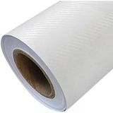 Beyaz 3D Karbon Folyo, Hava Kanallı Araç Kaplama Folyosu 152 cm x (152 x 50 cm)