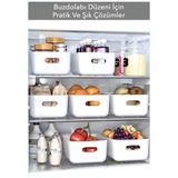 Beyaz 4 Adet Eco+ 3.5 Lt Dolap Içi, Buzdolabı Düzenleyici, Banyo, Mutfak Organizer Beyaz 24CM16CM1 - 0