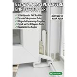 Beyaz 4 Adet Pvc Kapı Ve Pencere Emniyet Stopperi - Rüzgarla Kapanmayı Önleyici, Çocuk & Evcil Hayvan Güvenlik Takozu (Çok Renkli Dayanıklı Stopper, 7X3.7cm)