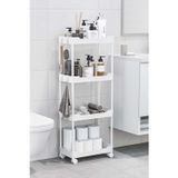 Beyaz 4 Katlı Tekerlekli Düzenleyici Mutfak ve Banyo Rafı Vesken ORH-H004-4T-WHT-WHL