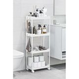 Beyaz 4 Katlı Tekerlekli Düzenleyici Mutfak Ve Banyo Rafı Vesken