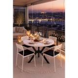 Beyaz 4 Kişilik Minderli Balkon Takımı, Balkon Masası, Balkon Sandalyesi, Yuvarlak Masa, Yemek Masası, Mutfak Masa Sandalye Takımı, 4 Sandalye 1 Masa