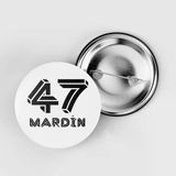 Beyaz - 44 Mm - 5 Adet - İğneli Çanta Rozeti - 47 Mardin