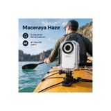 Beyaz 4K Ultra HD WiFi Aksiyon Kamerası, IP65 Su Geçirmez Titreşim Önleyici Geniş Açılı Kamera - M11