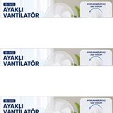 Beyaz 5 Pervane - 16 Inc Ev - Ofis Kompakt - Sessiz - Üç Kademe 140Cm Yükseklik Ayaklı Vantilatör Sf-6789 Bx40