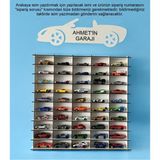 Beyaz 50'li Oyuncak Araba Rafı, Hotwheels Arabaları Için Uygun ve Şık Tasarım - Seçenek 1 - Ahşap Bej - Siyah